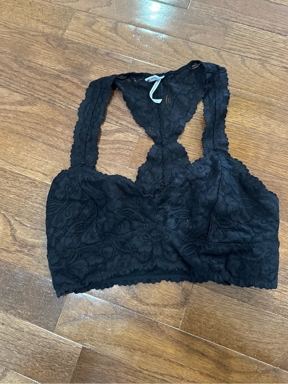 Free People Black Lace Racerback Bralette